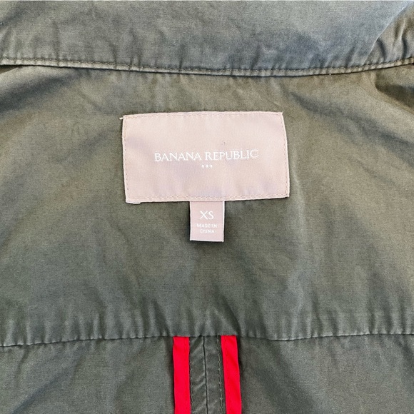 Banana Republic Olive Green Utility Jacket w/Stowable Hood Women’s Size X-Small - Picture 9 of 13
